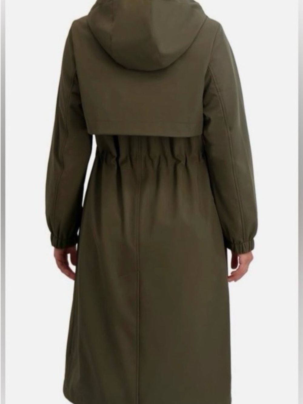 Tahari Olive Green Rain Jacket with Hood, Women’s Large - Picture 11 of 11